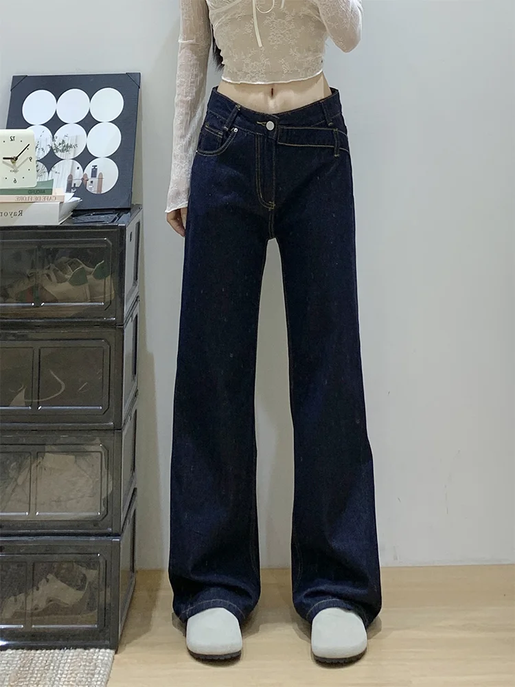 

Джинсы женские больших размеров в американском ретро-стиле с карманами и бисером, модный дизайн, прямые, удлиненные, с эффектом похудения