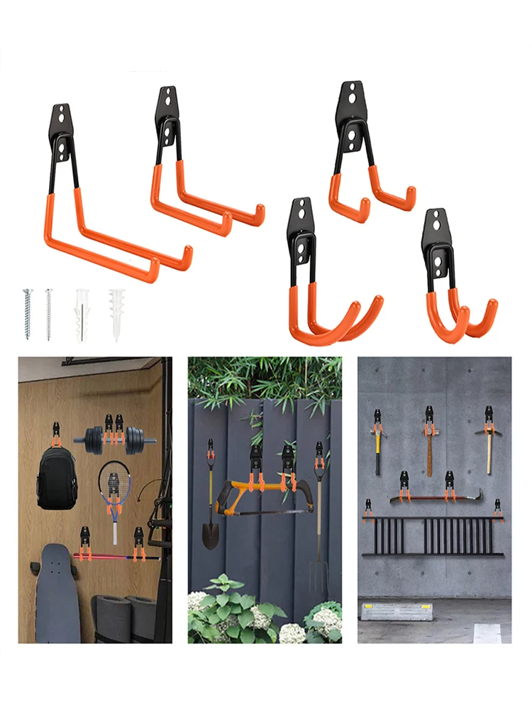 AliExpress NONE Heavy Duty Metal Hook Garage Organizer Wall Mount Bicycle Hanger Hooks Wall Mount Anti-slip Ladders Storage Hook Garden Tool