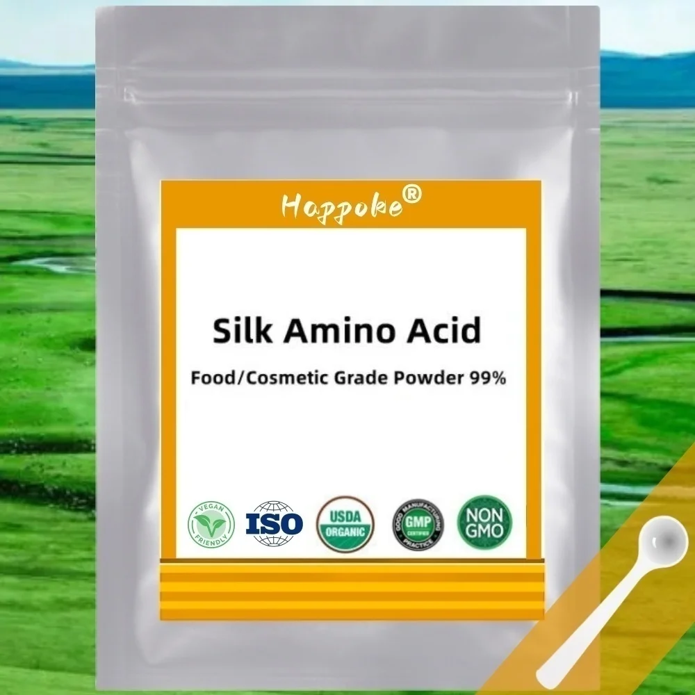 Organic Silk Amino Acid Powder Food/cosmetic Grade, Skin Whitening, Anti Aging, Anti Wrinkle, 50g-1000g Free Shipping