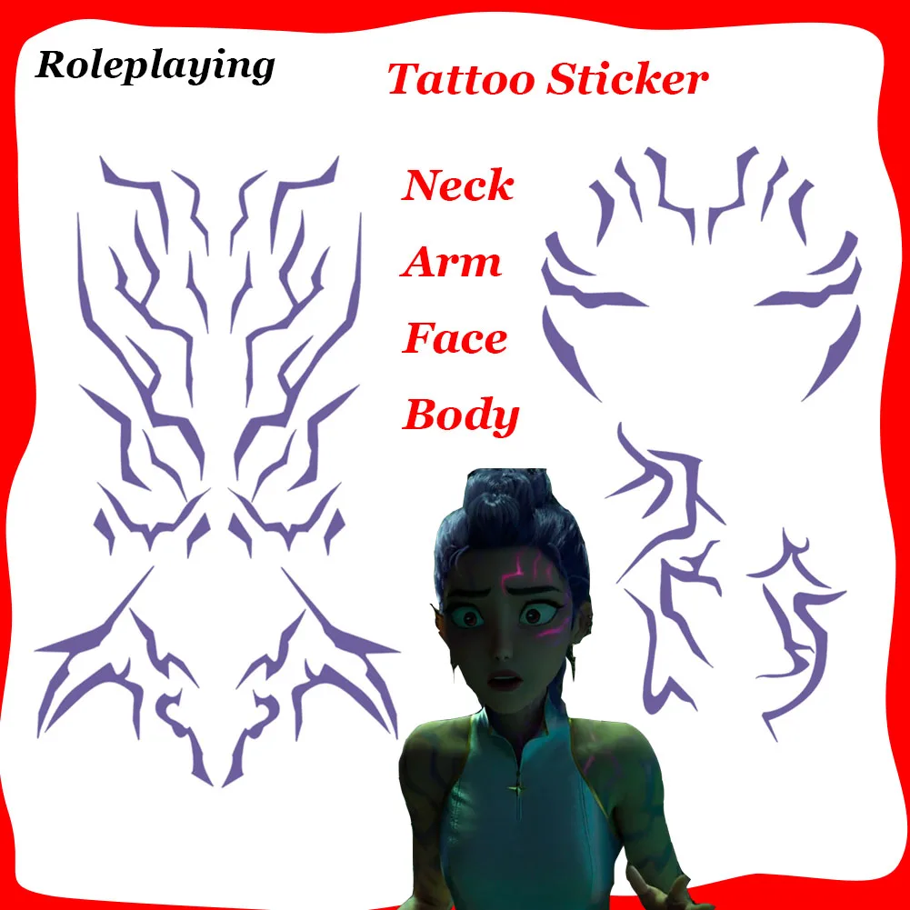 

Rumi Kpop Demon Hunter косплей фиолетовая татуировка наклейка аксессуары для костюмов женский маскировочный реквизит наряды Хэллоуин карнавал вечерние
