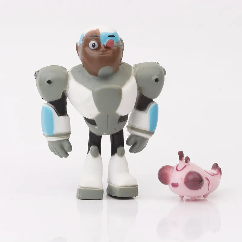 5 figuras de Titanes adolescentes bestia niño hueso de acero chispa fuego Cuervo muñeca modelo adornos