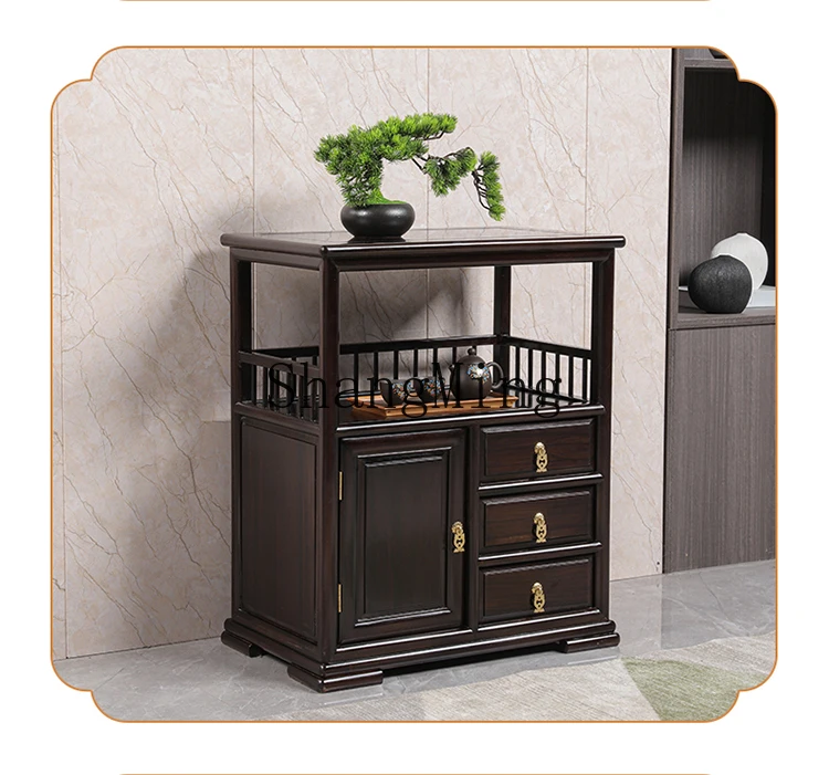 CL mahogany tea cabinet shelf dining side broad-leaved Dalbergia tea room cabinet solid wood coffee table new Chinese style