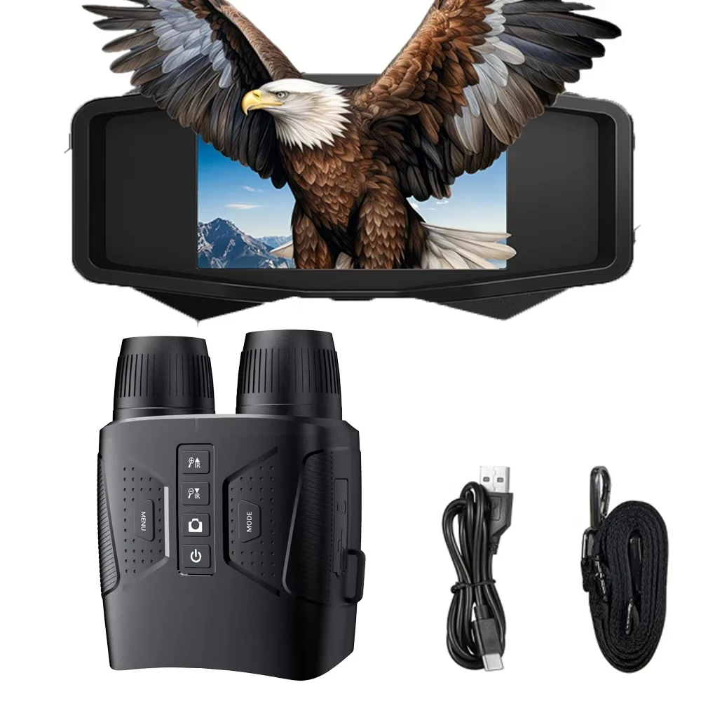Infrared Night Vision Goggles 4K Ultra HD, Portable Binoculars with 10X Digital Zoom&7-level IR Adjustable For Hunting Camping