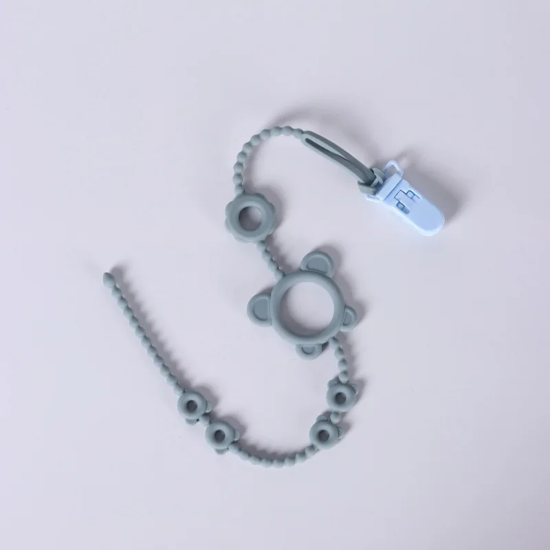 Silikon-Anti-Fall-Kette Beißkette Baby-Beißspielzeug Anti-Verlust-Seil Baby-Beruhigungs- und Schnullerkette Zubehör – Detail 12