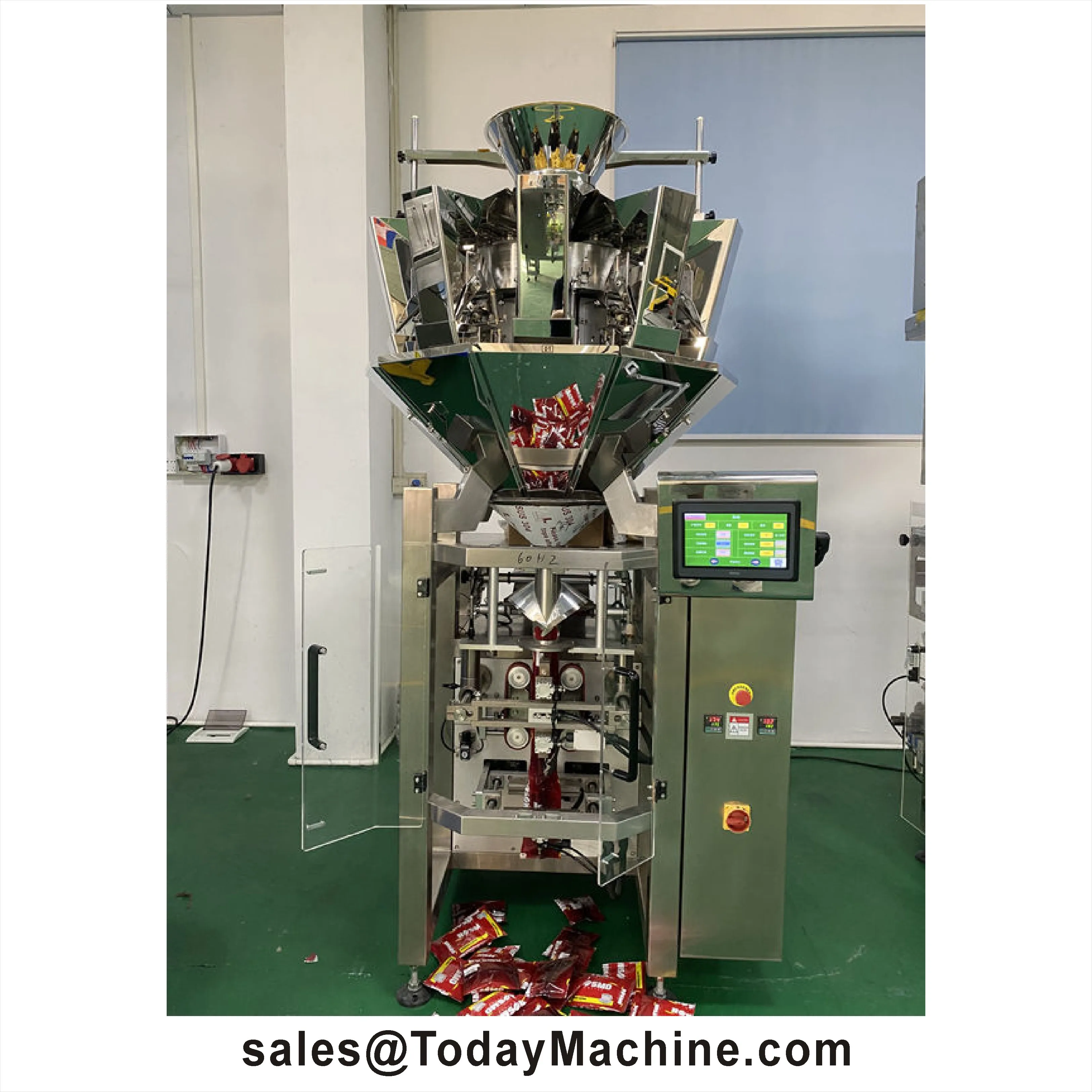 Standard 8 Head Linear Weigher Multi-function Packaging Machine For Weighing 10-40 Mm Fruits Materials