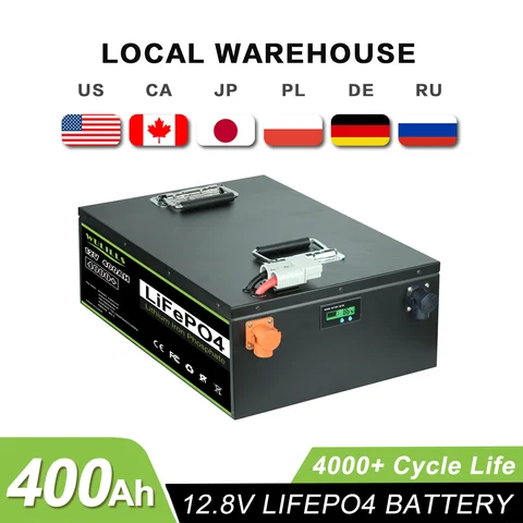 12V 200ah 400ah LiFePO4 배터리 내장 BMS 리튬 배터리, 대부분의 백업 전원 홈 에너지 저장 및 오프 그리드 교체용