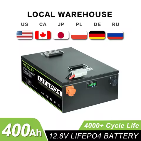 12V 200Ah 400Ah LiFePO4 Battery Built-in BMS Lithium Battery for Replacing Most of Backup Power Home Energy Storage and Off-Grid