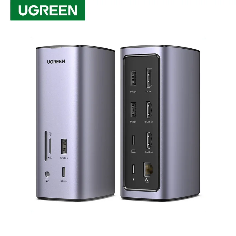 MAF UGREEN CM555 12 in 1 Docking Station Triple Display USB C 8K multi port adapter Typc C Hub PD Charging for  TV