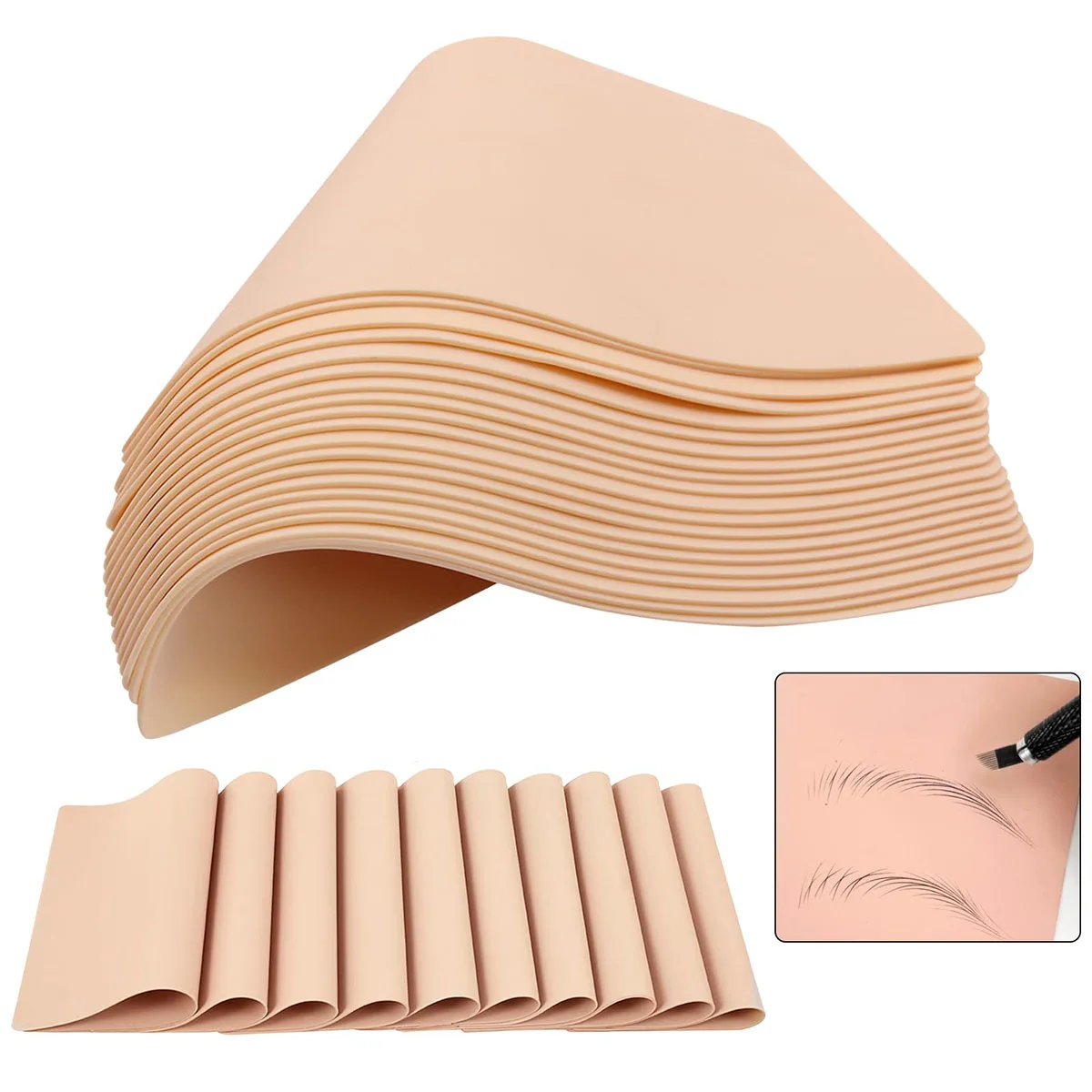 

Пустая кожа для практики татуировки, двусторонняя искусственная кожа для практики татуировки бровей для начинающих и опытных художников татуировки-1 мм