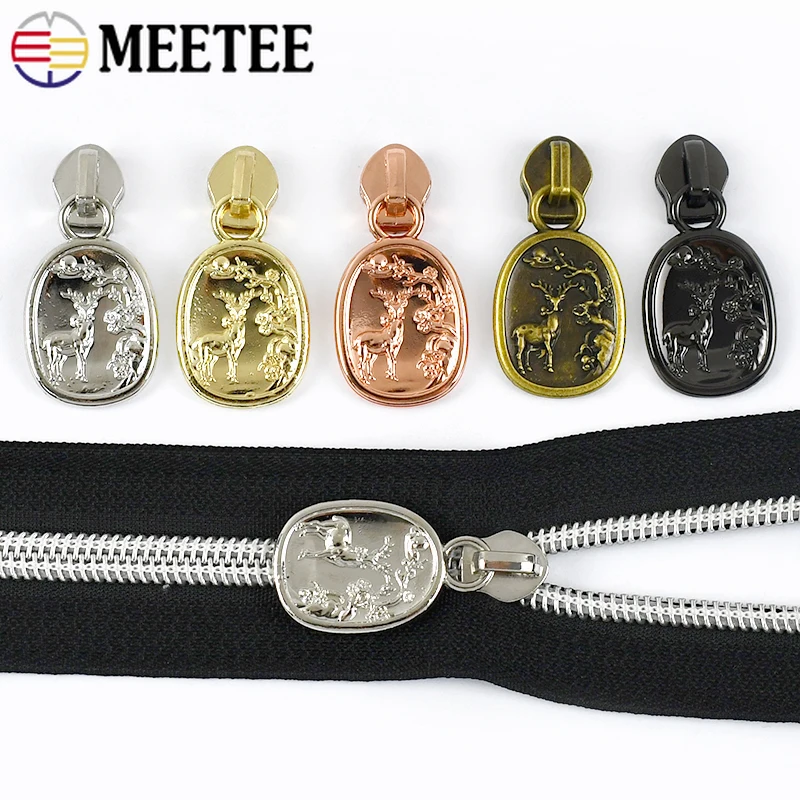 

5/10/20Pcs Meetee 5# Zipper Slider for Nylon Zippers Bags Clothes Decoration Zips Puller Head Repair Kits DIY Sewing Accessories