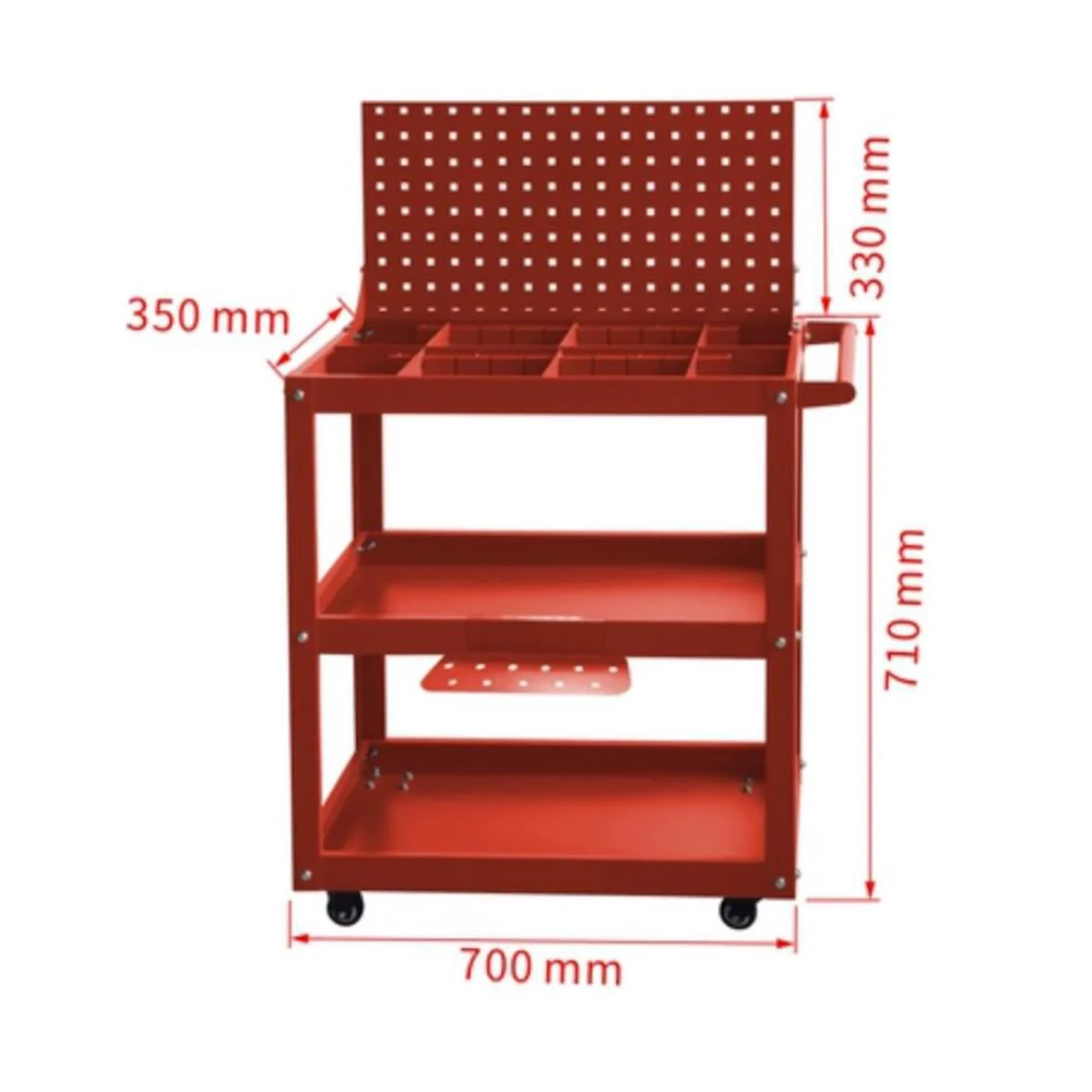 Steel Three-layer Tool Car Parts Handcart for Automotive Repair And Workshop Heavy-duty Small Cart