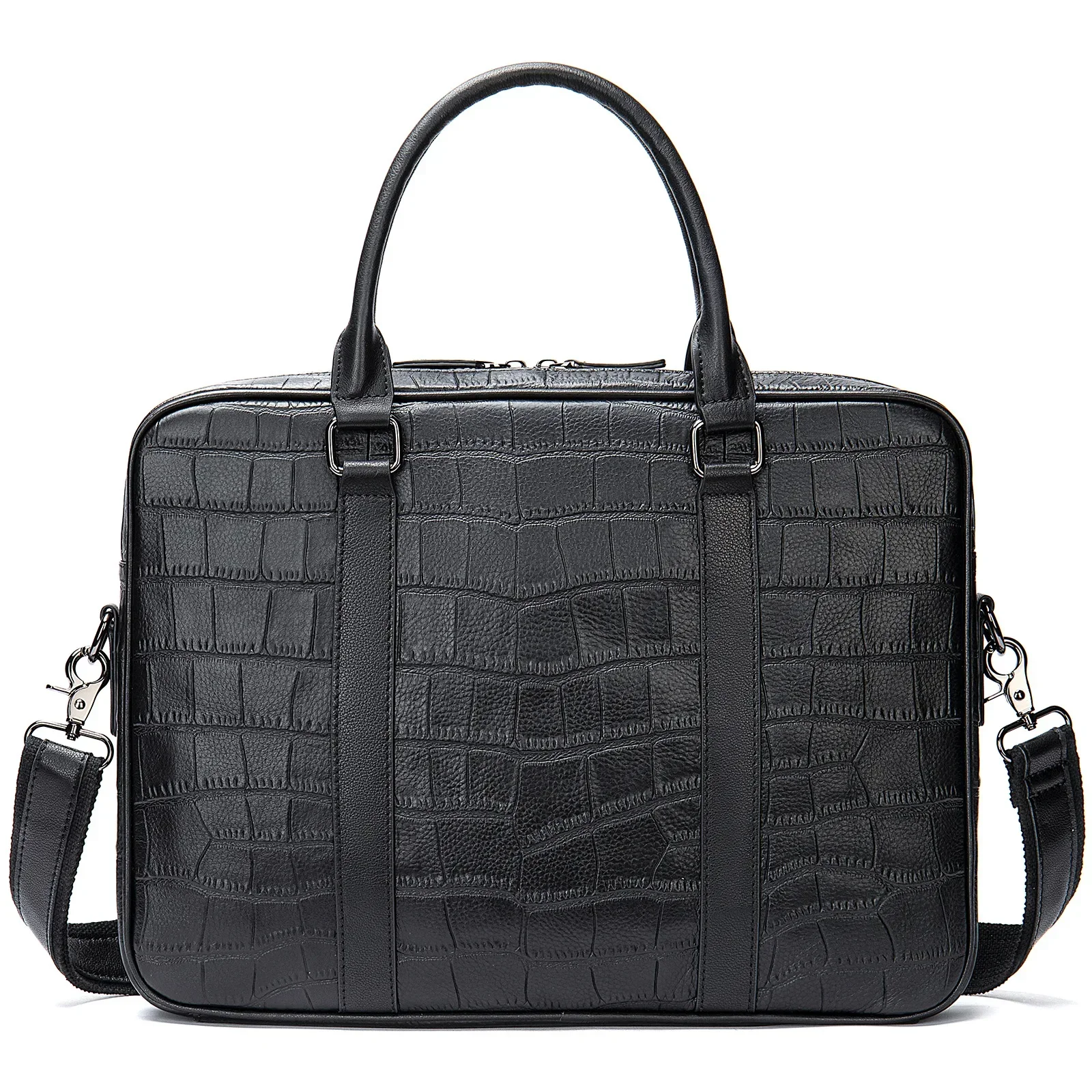 2024 New Luxury Alligator Cowhide Genuine Leather Business Men's Briefcase Male Shoulder Bag Men Messenger Laptop Computer Bags