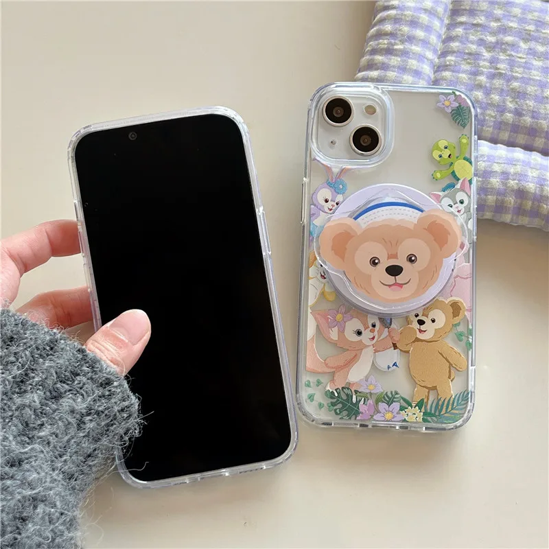 Disney Doll Bear Duffy Phone Case for iPhone 11 12 13 14 15 Pro Max 15Pro LinaBell for Magsafe Magnetic Wireless Charging Cover