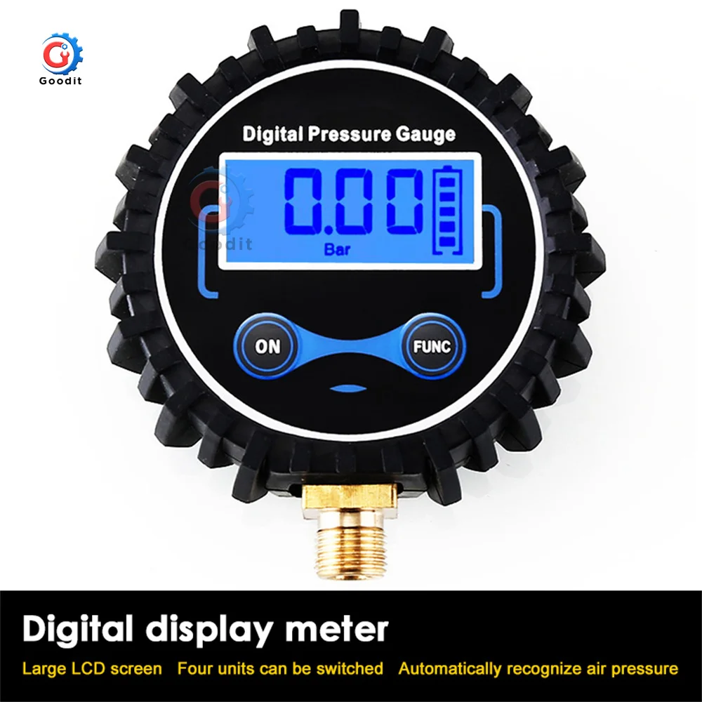 High Accuracy 0-200PSI Digital Tyre Tire Air Pressure Gauge LCD Manometer Pressure Gauge With LED Light For Car Truck Motorcycl