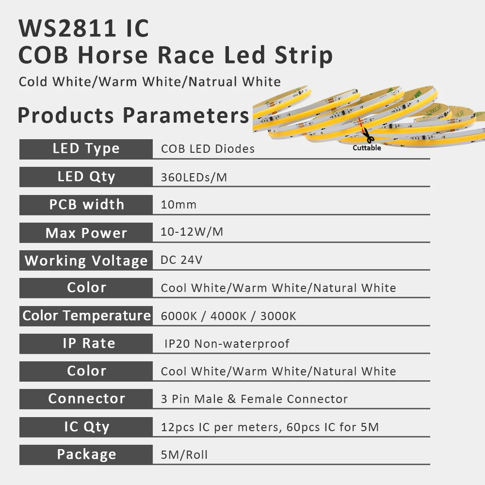 WS2811 Running Water Flowing LED Strip Light DC 24V COB IC Pixel Horse Race Linear Lamp Bluetooth Control 5M 10M Elastyczna wstążka