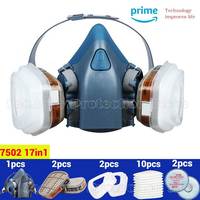 7502 Respirator Mask Protective Mask Industry Painting Spray Dust Gas Mask With 3M 501 5N11 6001CN 2138 Chemcial Half Face Mask