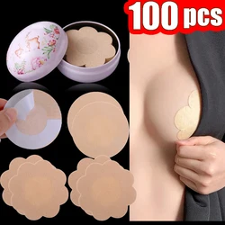 Women Nipple Cover Sticker Disposable Self-adhesive Waterproof Invisible Skin Color Unisex Underwear Accessory Breast Petal Pads