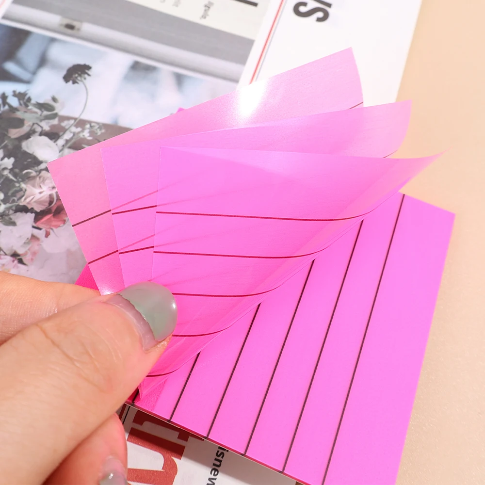 50Sheets Lined Transparent Posted It Sticky Note Pads Clear Notepads Journal School Stationery Office Supplies PET Tabs Memo Pad