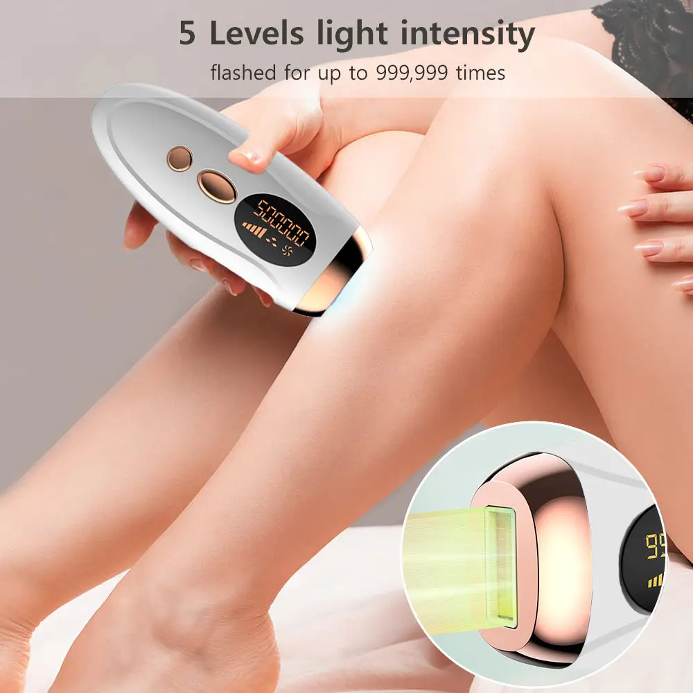 

At Home IPL Hair Removal Safe Laser Epilator 990000 Flash LCD Display Bikini Depil Beauty for Women Painless Body Hair Removal