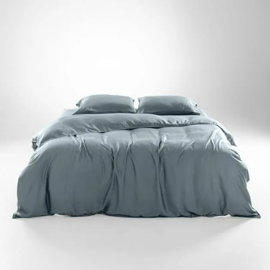 

Tencel Duvet Cover Set - Hypoallergenic, Cooling Lyocell, Duvet Cover for Hot Sleepers with Two Pillowcases - 3-Piece