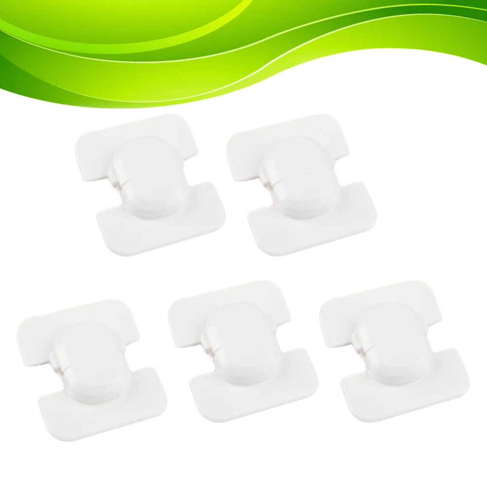 5 قطع أقفال أمان مقاومة للأطفال ABS لاصق قوي بدون بقايا سهلة التركيب لأبواب درج خزانة الثلاجة #4