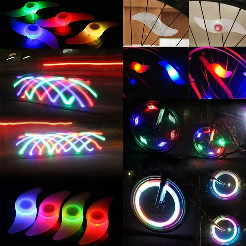 KDULIT LED Neon Bicycle Wheel Spoke Light with 3 Lighting Mode Color Bike Safety Warning Light Cycling Lamp Bicycle Accessories