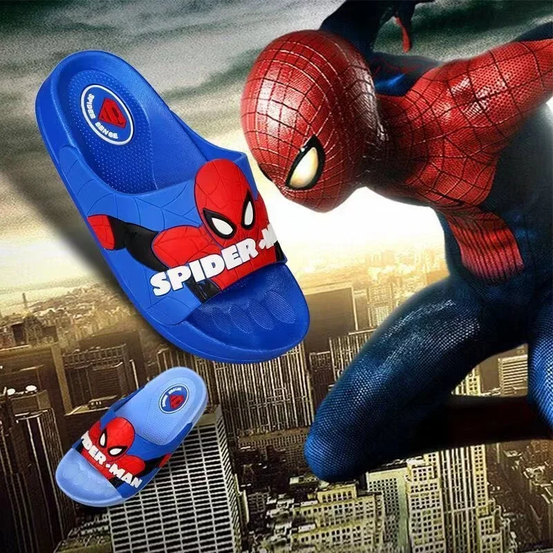 New Baby Girls Cartoon Spider Man Toddler Beach Slippers Kids Boys Shoes Children Summer Flip Flops Indoor Sandals EUR 22-41