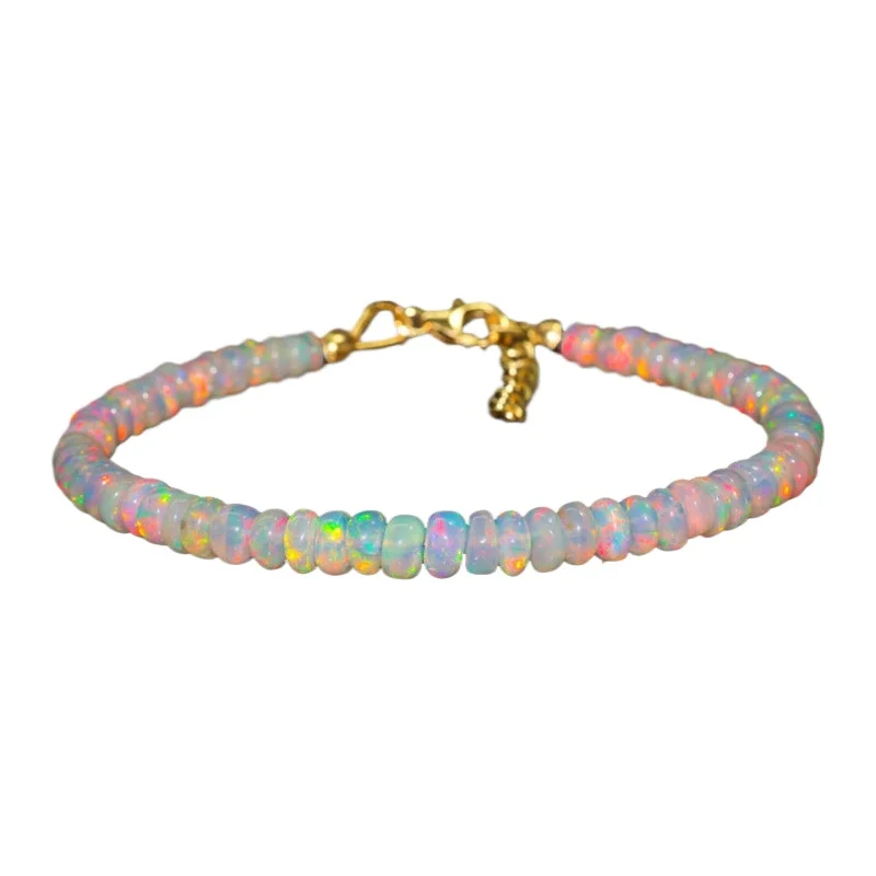 Opal Beaded Bracelet Vintage Elegant Simple Women Daily Wear Jewelry Handmade Stone Bracelet Wholesale Gift