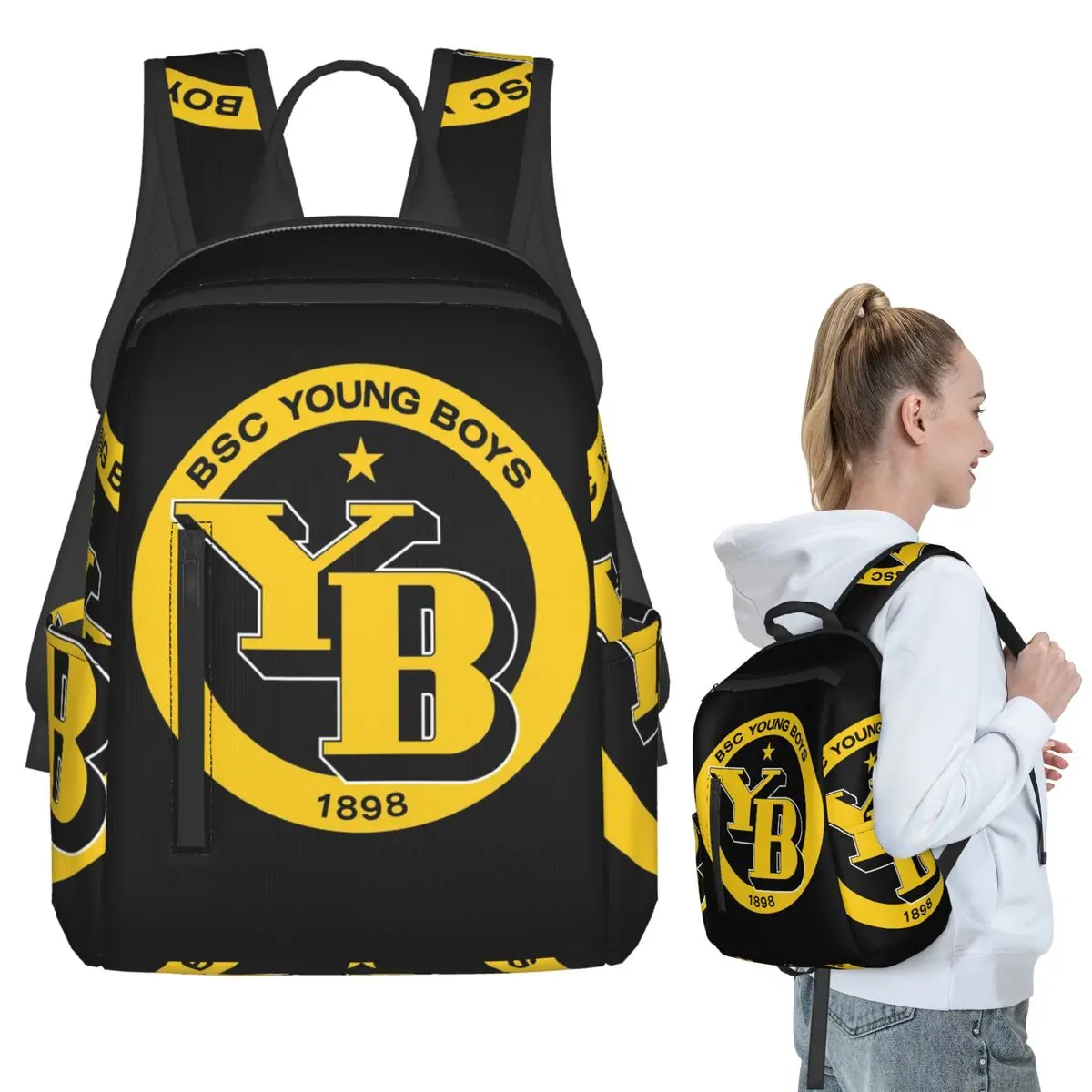 

Рюкзак BSC Young Boys Swiss Football Sports Fans Bern Switzerland, школьная сумка для детей, сумка для ноутбука, сумки через плечо для мужчин и женщин