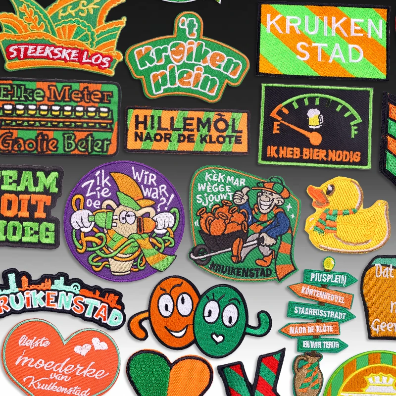 Niederlande Karneval Patches Kruikenstader Emblem Stickerei Patches für Kleidung Nähen auf Applikation Tilburg Patch DIY Nähen Abzeichen