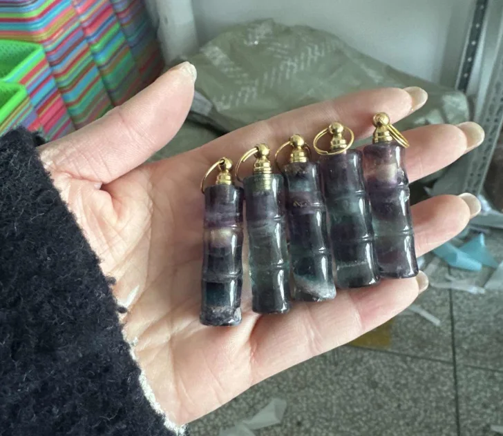Natural Stone Perfume Bottle Pendant Clear Quartz/Rose Quartz/Amazonite/Agates For Jewelry Making Charms DIY Necklace Accessory