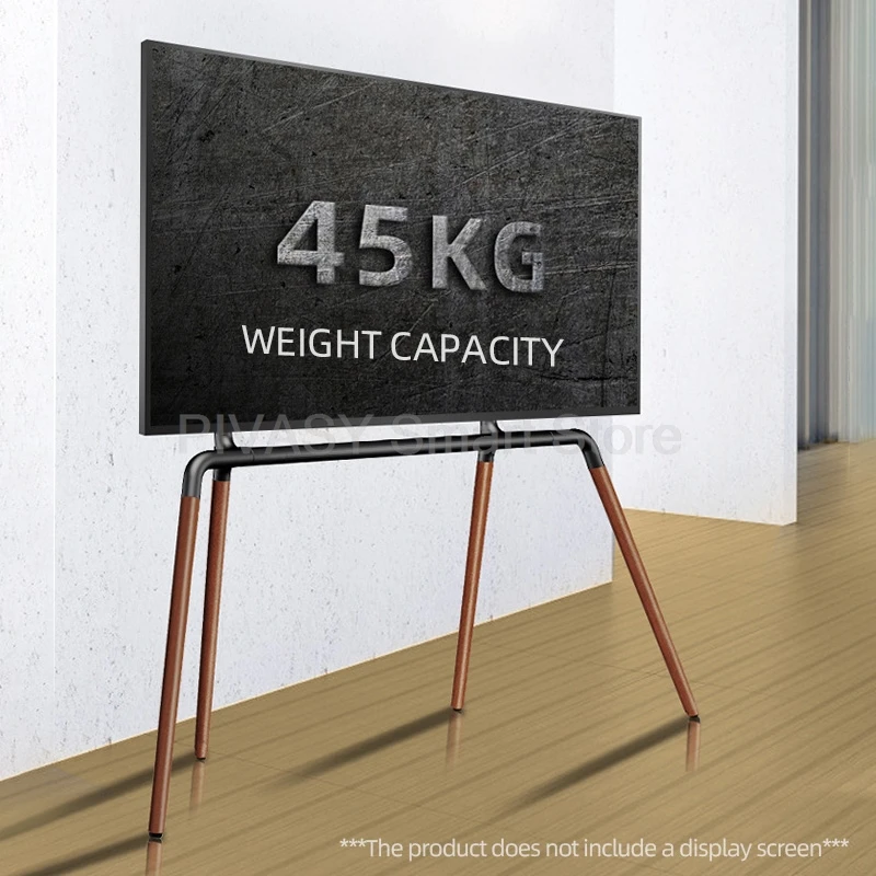 رف قائم للتلفاز حامل أرضي فني خشبي لشاشات تلفزيون 43/60/75 بوصة معززة بأربعة أرجل لمسافة الفتحات في غضون 600 × 400 مم