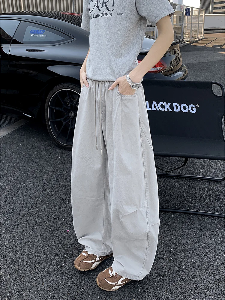 

American Retro Military Paratrooper Work Pants Men Summer Thin Straight Leg Wide Leg Loose Slimming Casual Pants