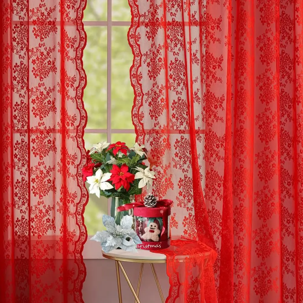 Red Lace Curtains 8… - image