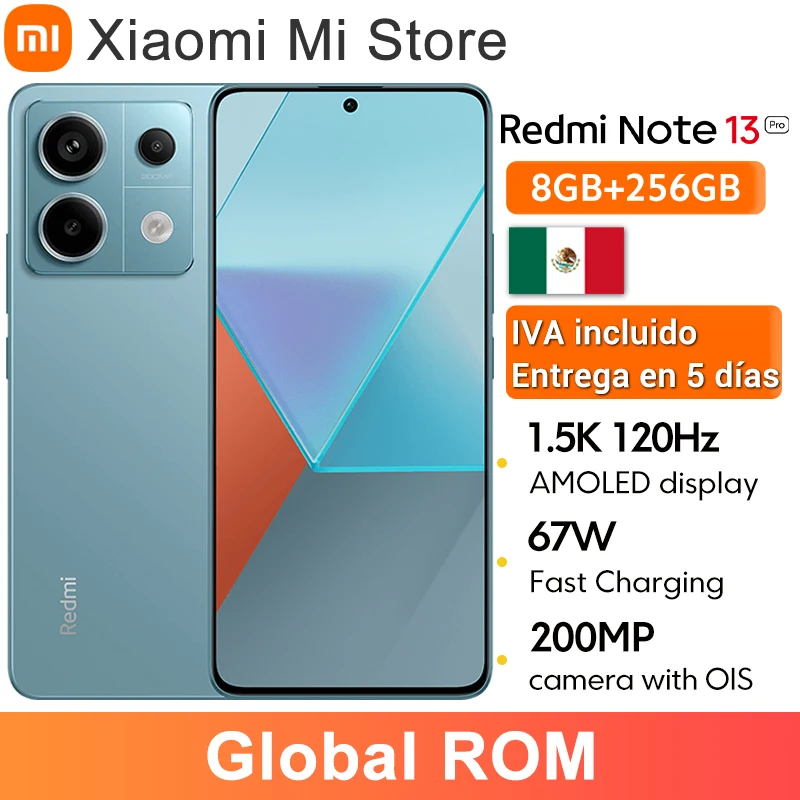 Global ROM Xiaomi Redmi Note 13 Pro 5G Smartphone Snapdragon 7s Gen 2 120Hz Screen 5100mAh 67W Fast Charging Cellphone 8GB 256G