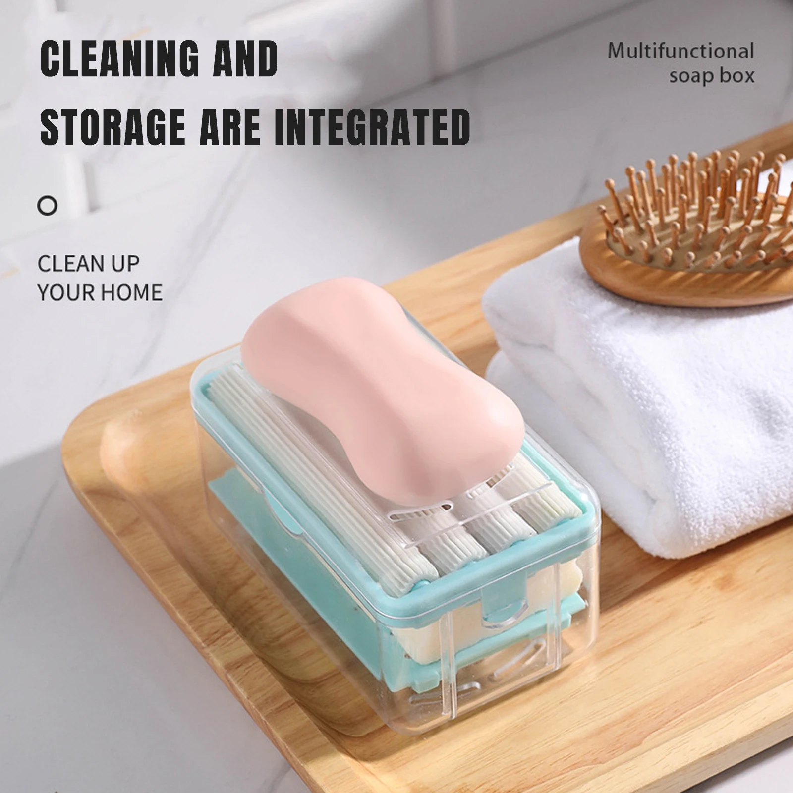 1pcs Creative Foam Soap Pan Multifunctional Soap Pan Handsfree Foam Drainage Household Storage Box Cleaning Tool