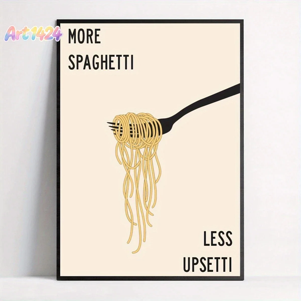 (No frame)More Spaghetti Less Upsetti Wall Art Prints Canvas Painting Poster Picture For Living Kitchen DiningRoom Home Decor