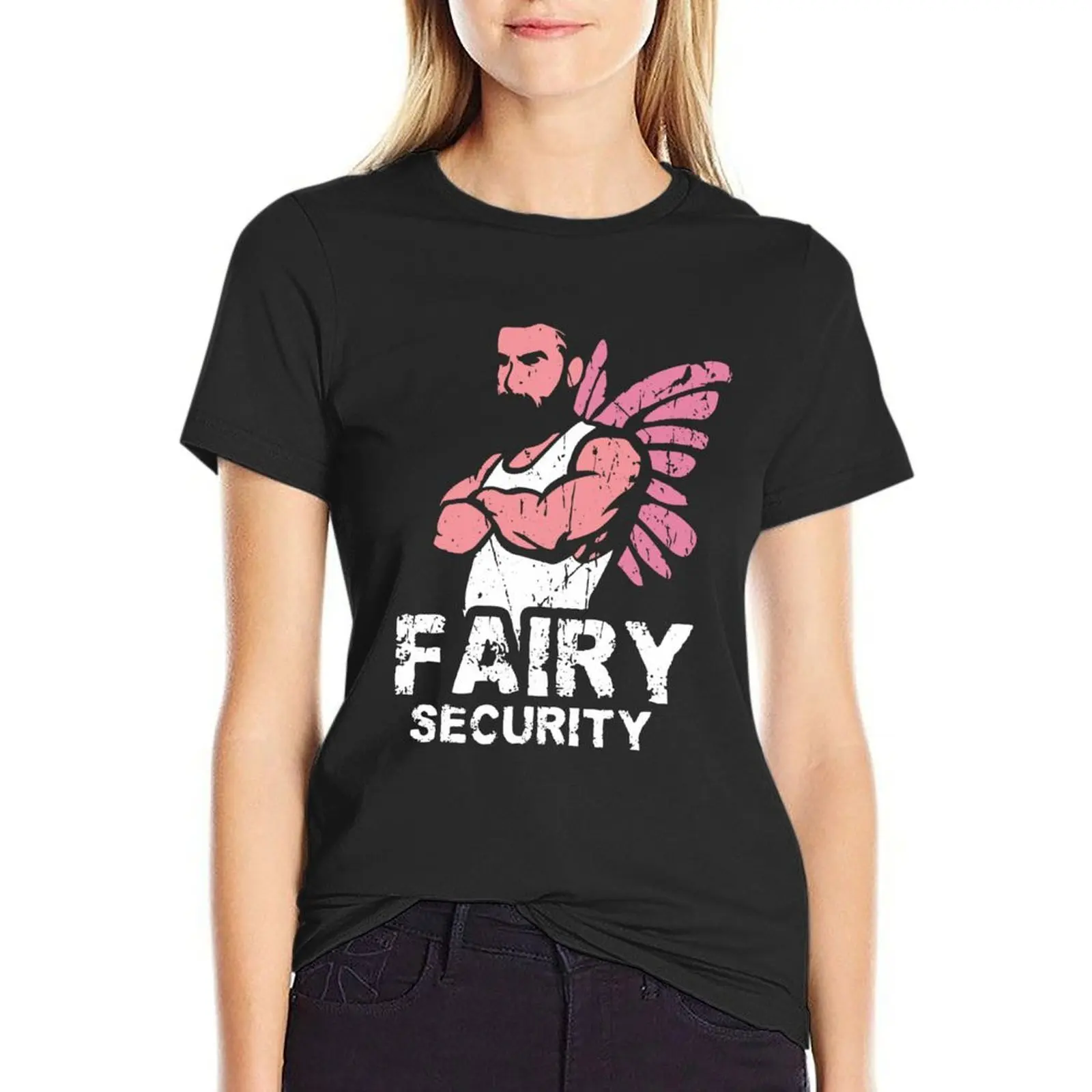 Fairy Security Best Dad Ever T-Shirt summer top funny Womens clothing