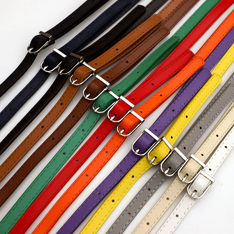 128cm PU Leather Bag Strap Long Adjustable Crossbody Strap Bag Belt Replacement Belt Shoulder Strap 1.2cm Wide Bags Handles