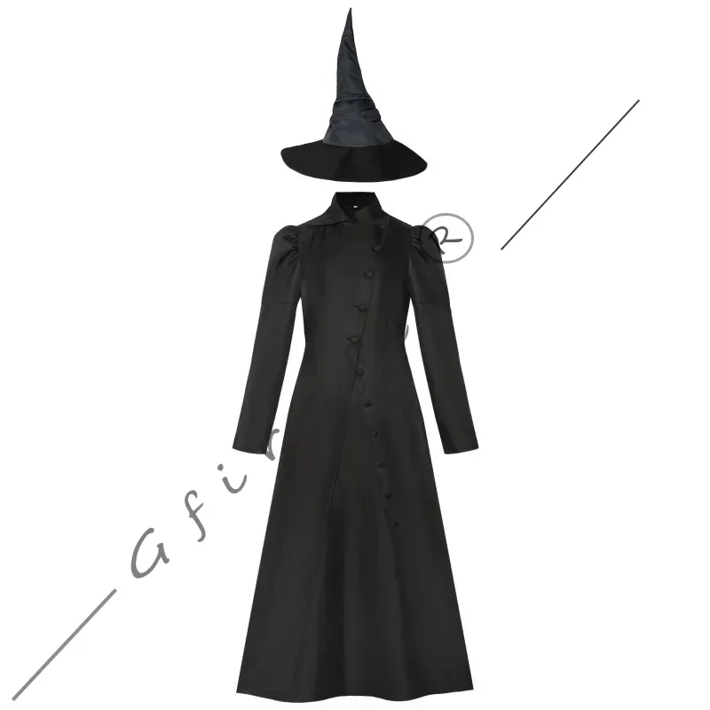 Wicked Cosplay Kostuum Glinda Elphaba Kleding Gotic Movie Party Rollenspel Heksen cosplay kleding volledige set hoed 2024New magic