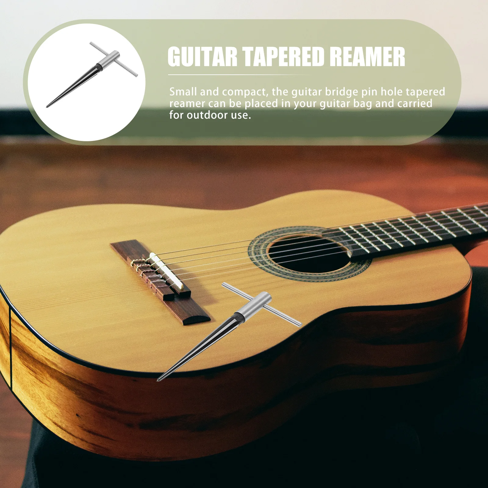 

Bridge Pin Hole Tapered Reamer 3-13Mm T Handle Guitar Tool Heavy Duty Rust Proof Reamer for Precision Luthier Work and Field Use