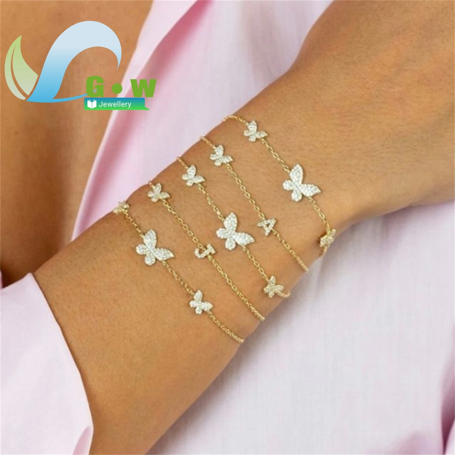 

Ins цепочка с элементом бабочки из настоящего золота 18 карат с микроинкрустацией цирконом, ювелирные изделия, популярный браслет в европейском и американском стиле, модный подарок