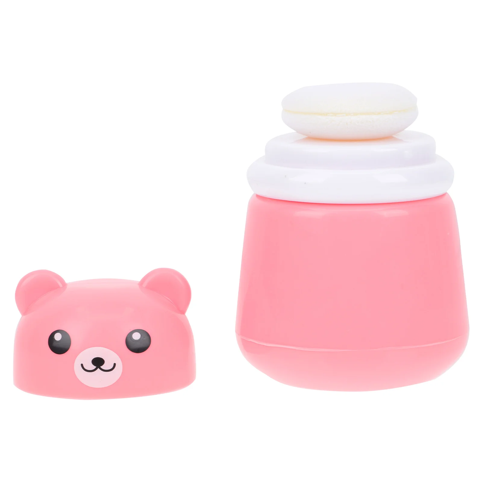 Make up Powder Puff Box Child Loose Face Powders Sponge Container Pink Baby Case