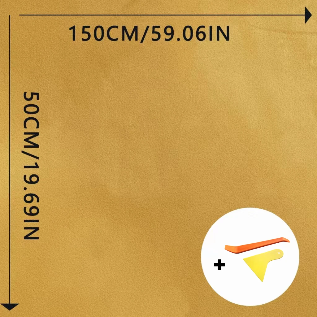 Creative Yellow Suede Texture Elastic Fabric Car Interior Sticker ABC Pillar Door Panel Roof Car Renovation Decoration Sticke