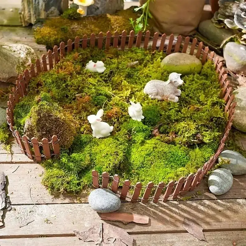 1/12 인형 집 정원 및 즙이 많은 식물 Microlandscape 배열 A2UB에 대한 크리 에이 티브 나무 소형 ​​울타리 모델 그림