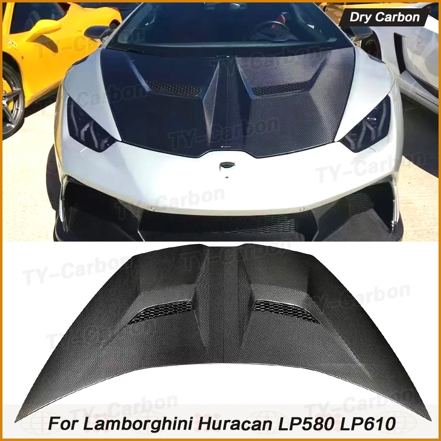 

V Style Dry Carbon Fiber Engine Hood Air Vent For Lamborghini Huracan LP580 LP610 EVO Front Carbon Auto Bodykit 2014-2018