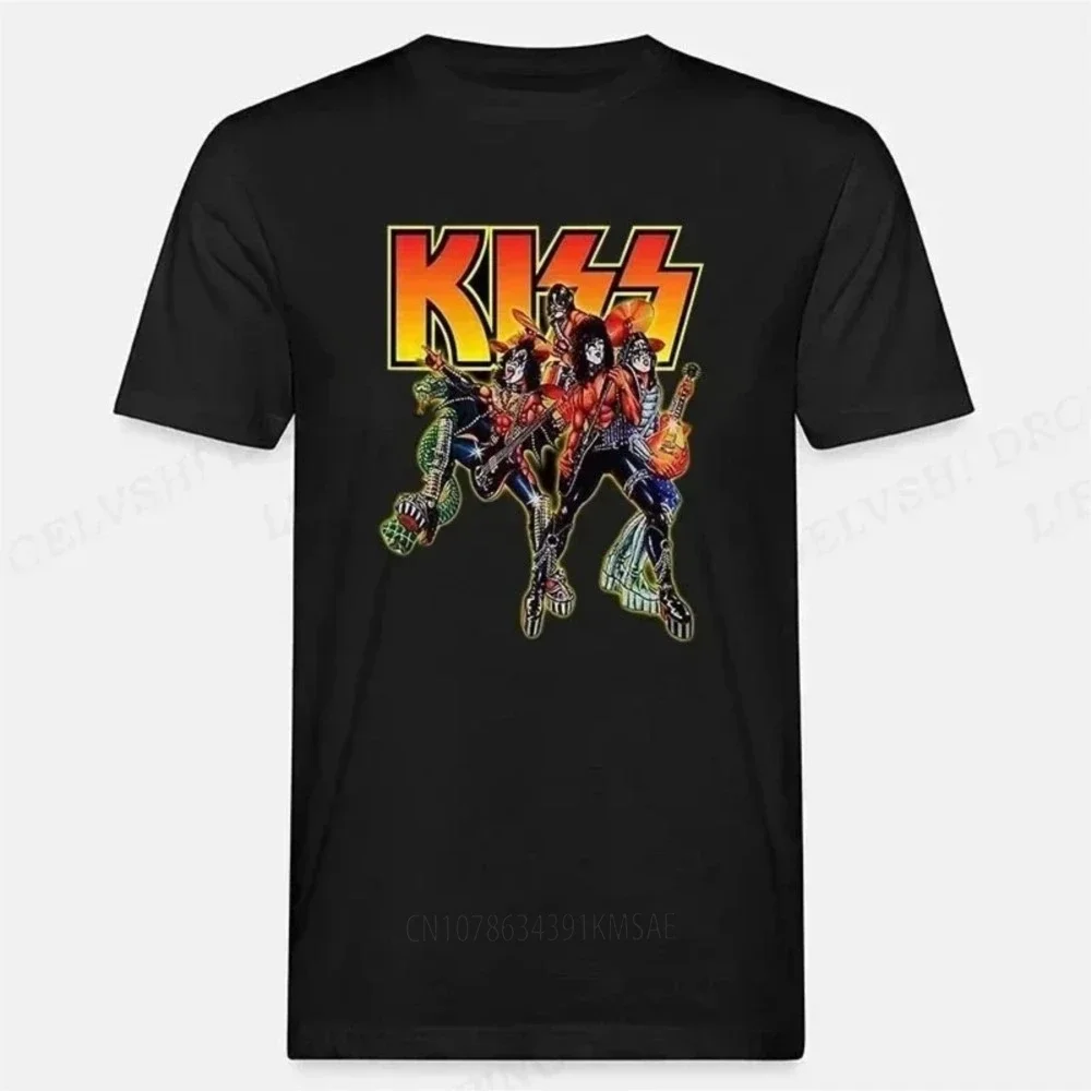 

Футболка Kiss Band для мужчин и женщин, Модная хлопковая футболка, уличная футболка в стиле хип-хоп, Футболки унисекс, мужские спортивные топы, рубашка рок-группы