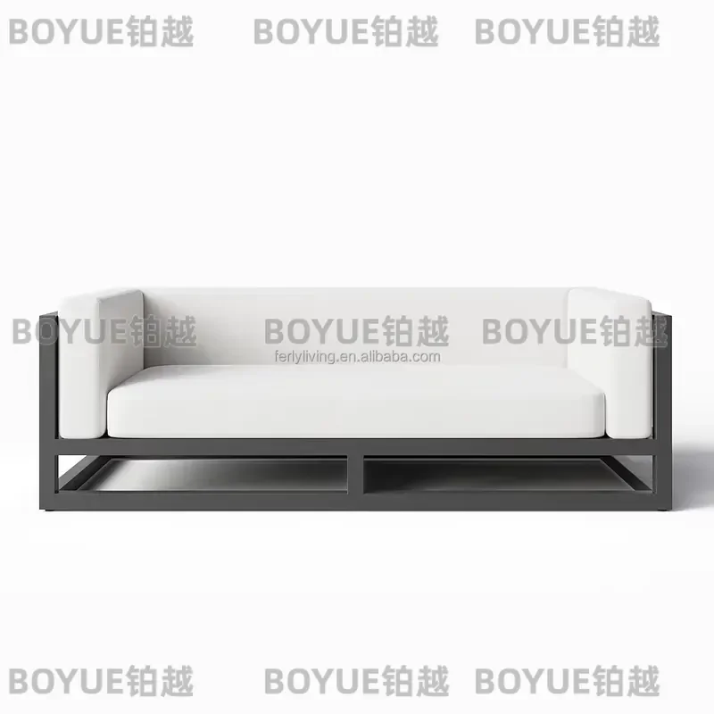 Luxury All Weather Outdoor Sofa Set Garden Patio Furniture Modern Leisure Couch for Courtyard Backyard Home Exterior Decor