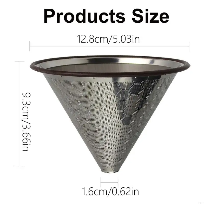 F92F Edelstahl Kaffeefilter Tassen Kaffeefilter Kaffeefilter Tasse Dripper Handbuch Gießen Sie über Kaffeefilter -Espresso