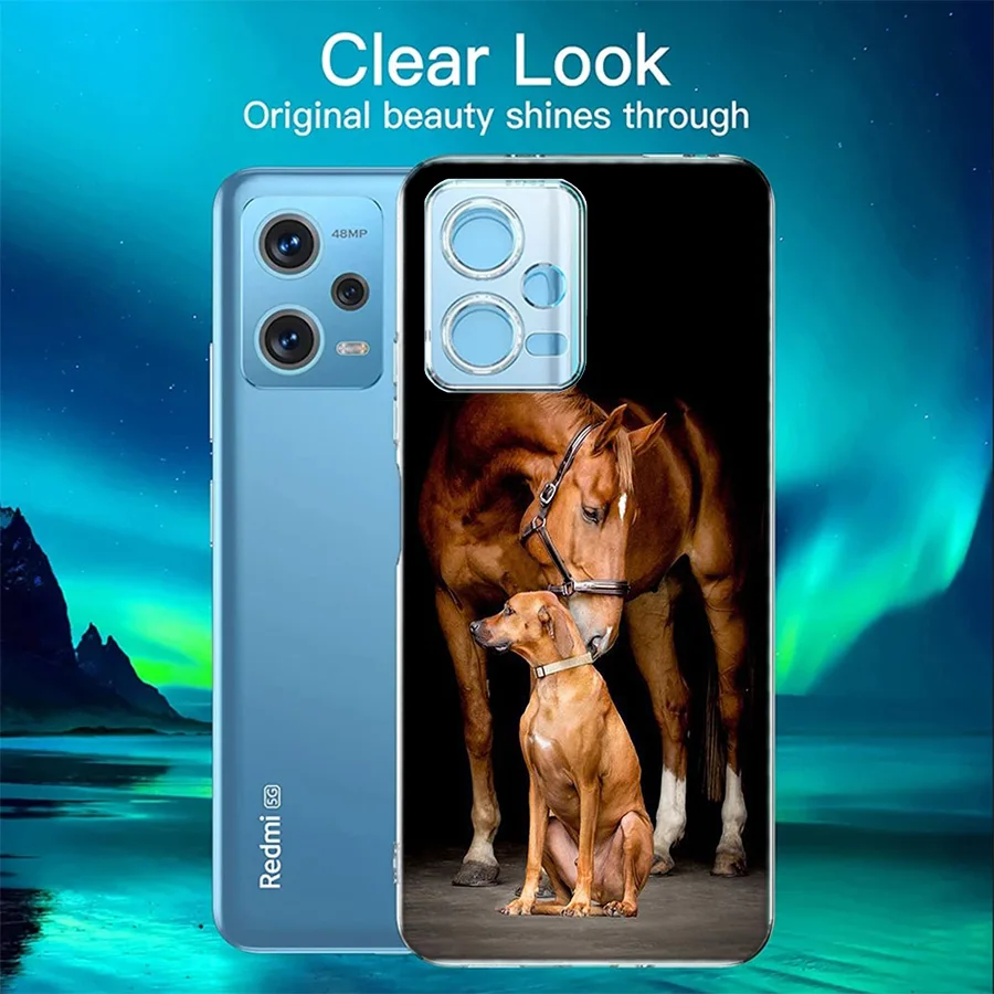 Domineering Cool Horses And Dogs Cover Case For Xiaomi Redmi Note 12S 12 11 Pro Plus 11T 11S 10 5G 10S 9 9T 9S 8 8T 7 5 Pro TPU